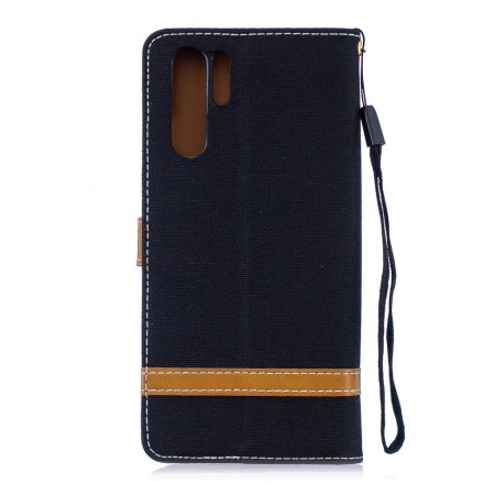 Housse Huawei P30 Pro Tissu et Effet Cuir à Lanière Housse Huawei P30 Pro Tissu et Effet Cuir à Lanière