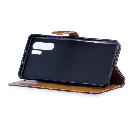 Housse Huawei P30 Pro Tissu et Effet Cuir à Lanière Housse Huawei P30 Pro Tissu et Effet Cuir à Lanière
