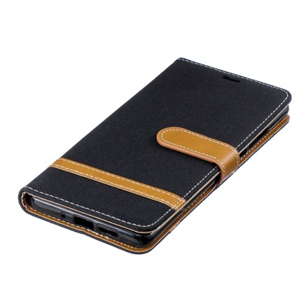 Housse Huawei P30 Pro Tissu et Effet Cuir à Lanière Housse Huawei P30 Pro Tissu et Effet Cuir à Lanière