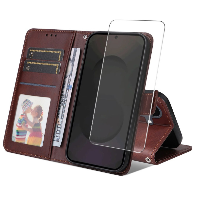Housse Samsung Galaxy S25 FE Simili Cuir avec Protecteur Écran