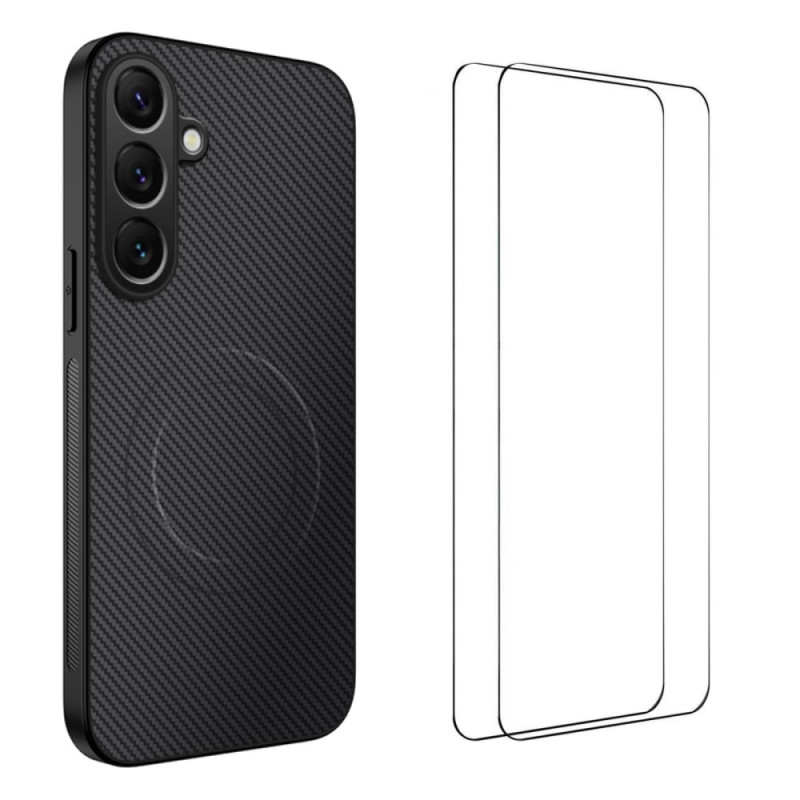 Coque Samsung Galaxy S25 FE Magnétique Carbone et Protecteur Écran