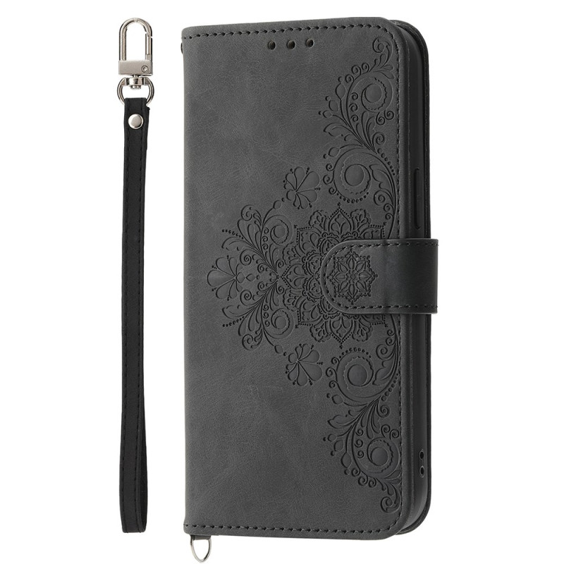Housse Samsung Galaxy S25 FE Empreinte Dentelle avec Lanière et Bandoulière