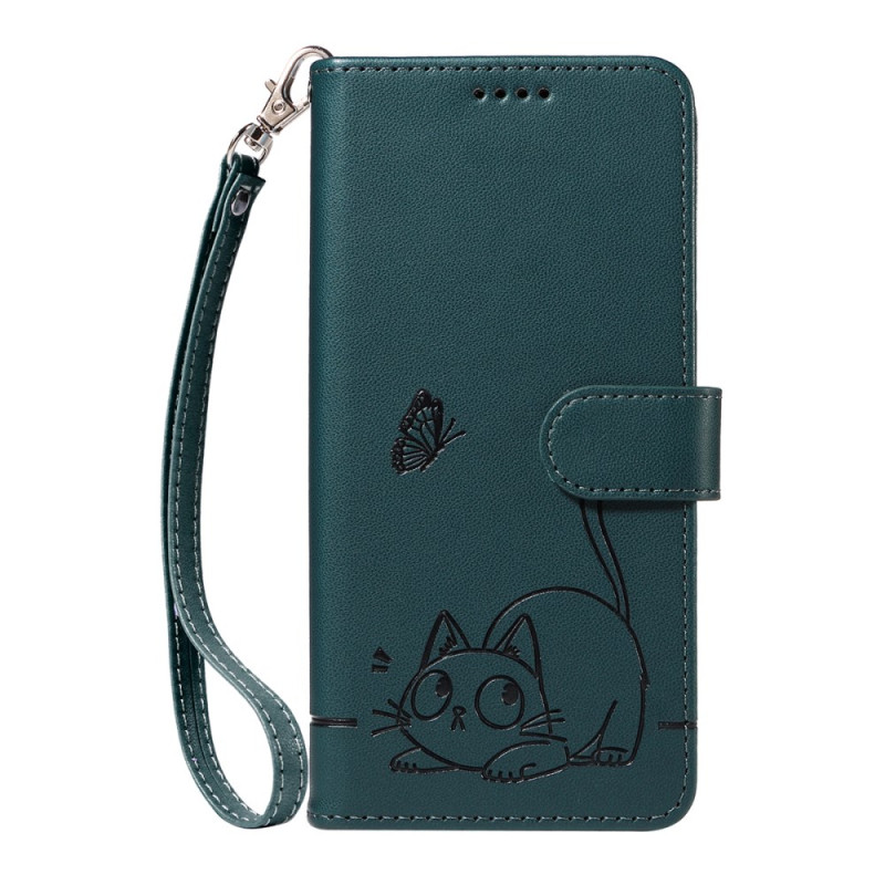 Housse Samsung Galaxy S25 FE Empreinte Chat à Lanière