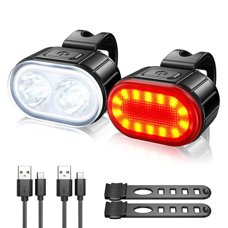 Ensemble de Lumières Rechargeables pour Vélo