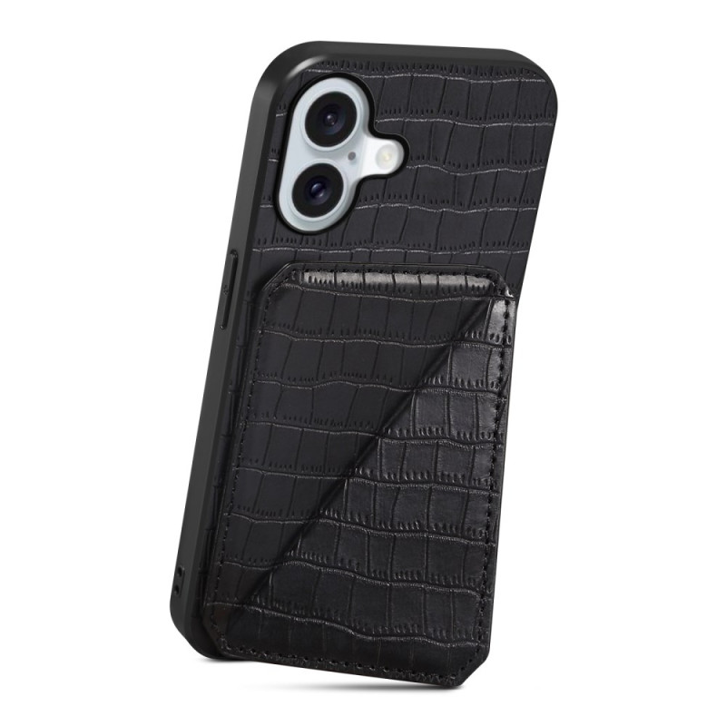 Coque iPhone 17 Porte-Cartes Effet Crocodile