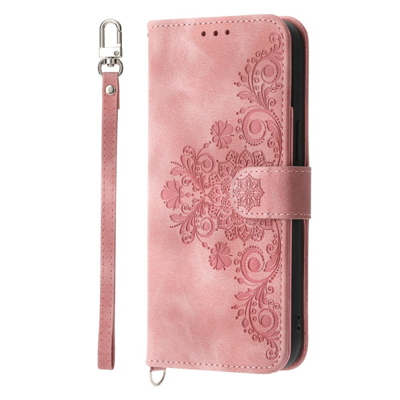 Housse iPhone 17 Effet Daim Empreinte Dentelle