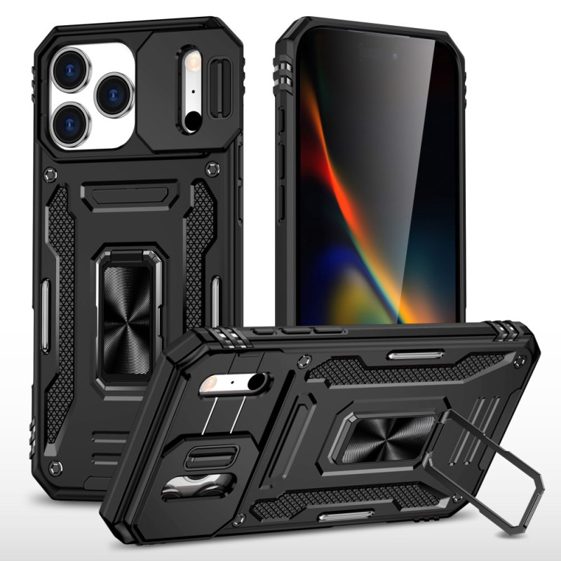 Coque iPhone 17 Pro Support et Protection d'Objectif Coulissante