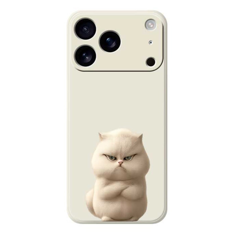 Coque iPhone 17 Pro Silicone Liquide Chat en Colère