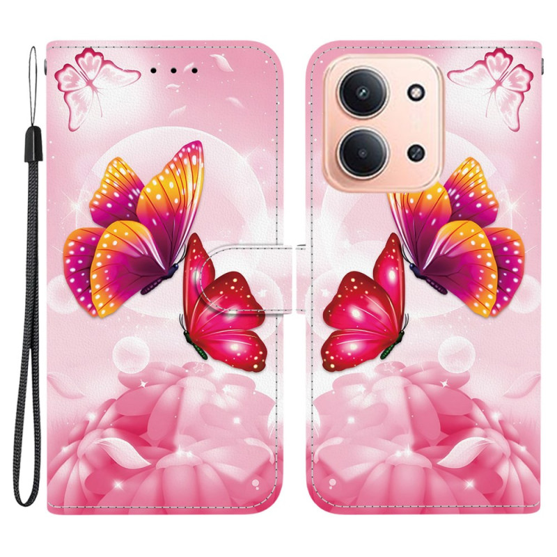 Coque étui Portefeuille Pour Xiaomi Redmi 15C 4G/5G - Design Fleur, Support Intégré, Protection Complète