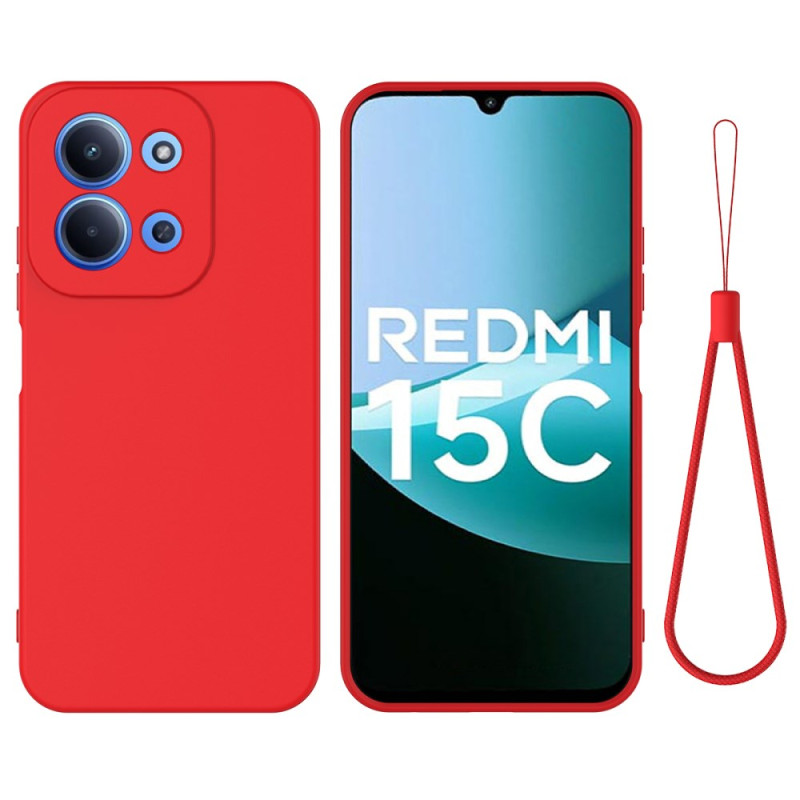 Coque Xiaomi Redmi 15C 4G / 5G Silicone Liquide à Lanière