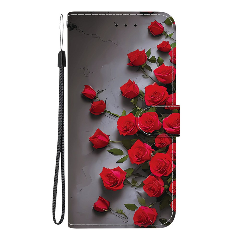 Étui pour Samsung Galaxy A07 4G / A06 5G / A06 4G avec Support et Motif Imprimé - Rose Rouge
