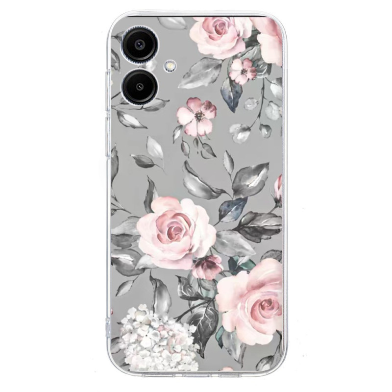 Coque Samsung Galaxy A07 Motif Floral sur Fond Gris