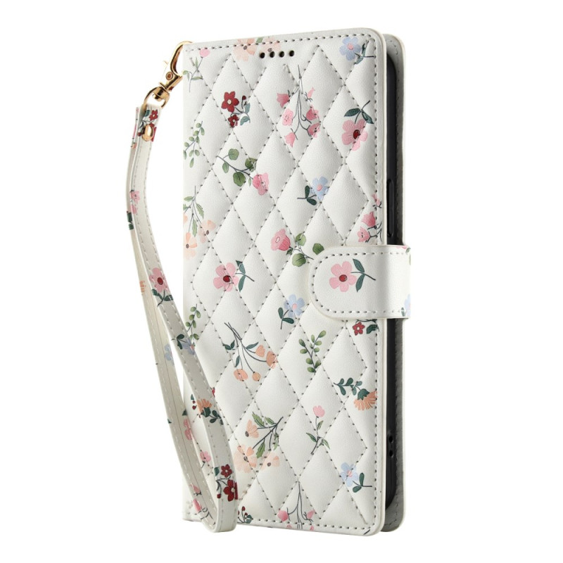 Housse Samsung Galaxy A07 Fleurettes à Lanière