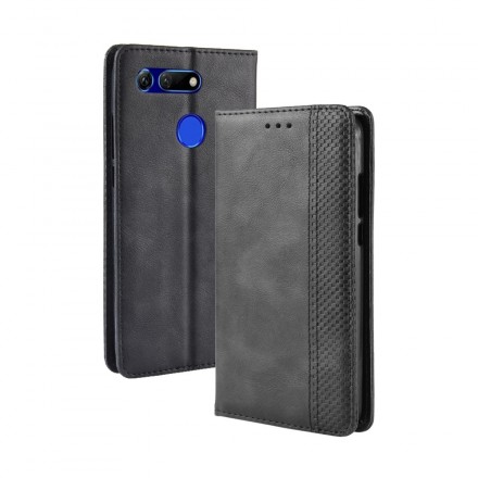 Flip Cover Honor View 20 Effet Cuir Vintage Stylisé Flip Cover Honor View 20 Effet Cuir Vintage Stylisé