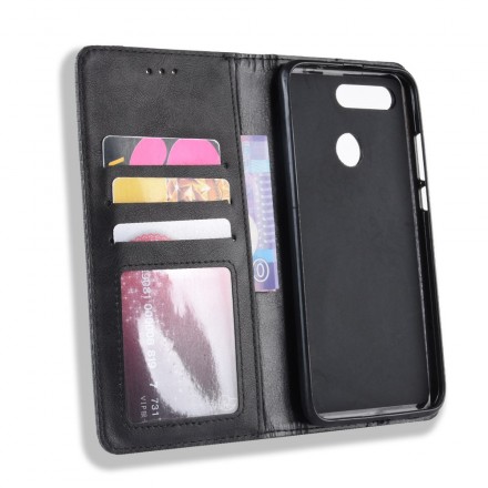Flip Cover Honor View 20 Effet Cuir Vintage Stylisé Flip Cover Honor View 20 Effet Cuir Vintage Stylisé