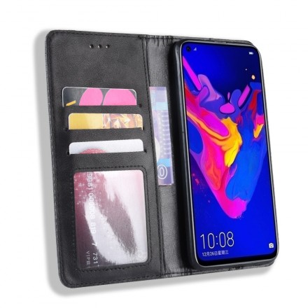 Flip Cover Honor View 20 Effet Cuir Vintage Stylisé Flip Cover Honor View 20 Effet Cuir Vintage Stylisé