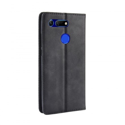 Flip Cover Honor View 20 Effet Cuir Vintage Stylisé Flip Cover Honor View 20 Effet Cuir Vintage Stylisé