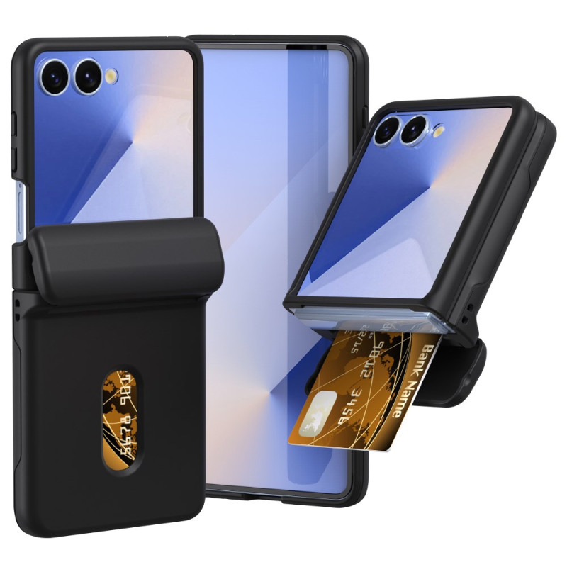 Coque Samsung Galaxy Z Flip 7 Charnière à Ressort et Porte-Carte