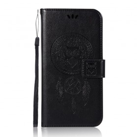 Housse Samsung Galaxy J4 Plus effet cuir Attrape Rêves Hibou