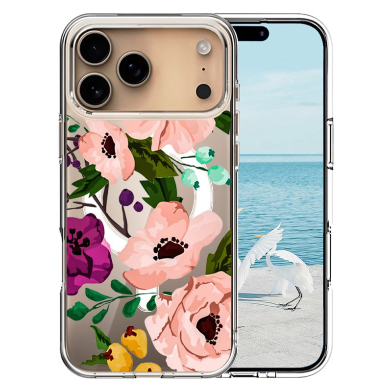 Coque iPhone 17 Pro Max Compatible MagSafe Fleurie
