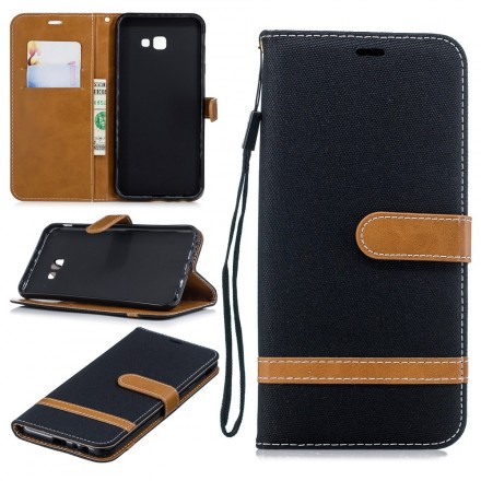 Housse Samsung Galaxy J4 Plus Tissu Et Effet Cuir Housse Samsung Galaxy J4 Plus Tissu Et Effet Cuir
