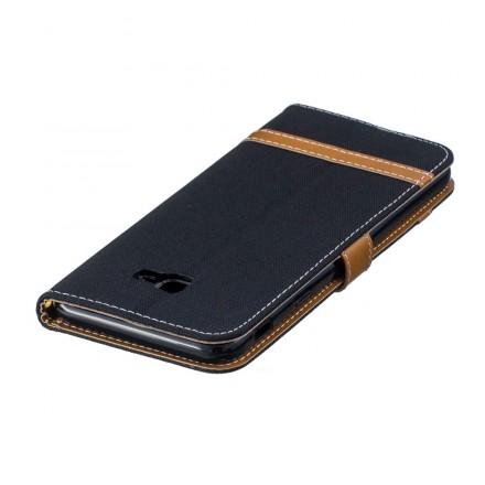 Housse Samsung Galaxy J4 Plus Tissu Et Effet Cuir Housse Samsung Galaxy J4 Plus Tissu Et Effet Cuir