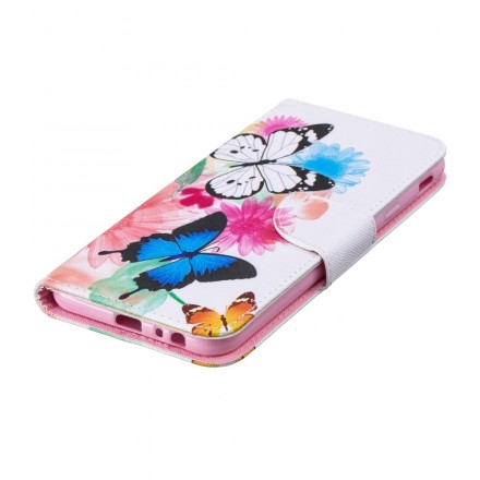 Housse Samsung Galaxy J4 Plus Papillons et Fleurs Peints Housse Samsung Galaxy J4 Plus Papillons et Fleurs Peints