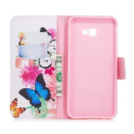 Housse Samsung Galaxy J4 Plus Papillons et Fleurs Peints Housse Samsung Galaxy J4 Plus Papillons et Fleurs Peints