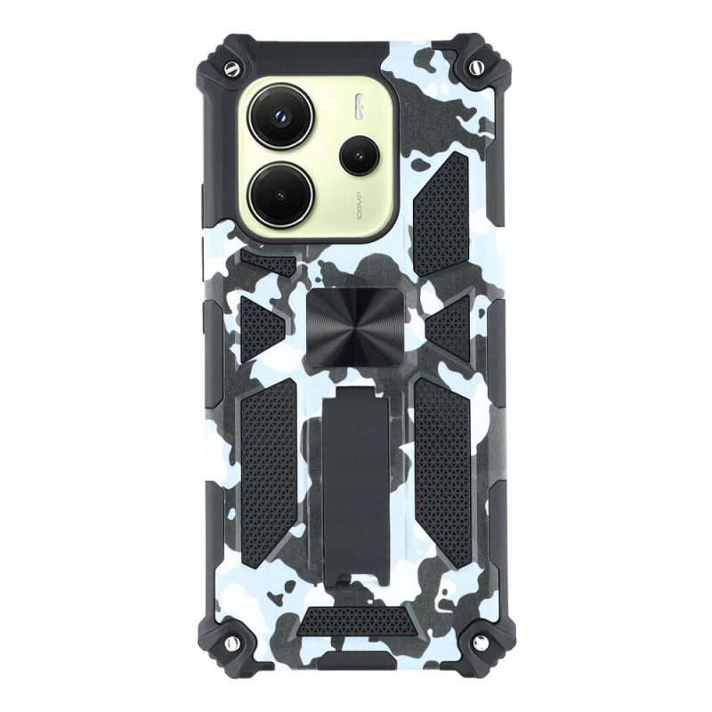 Coque Xiaomi Redmi Note 14 5G Robuste avec Support Intégré Camouflage