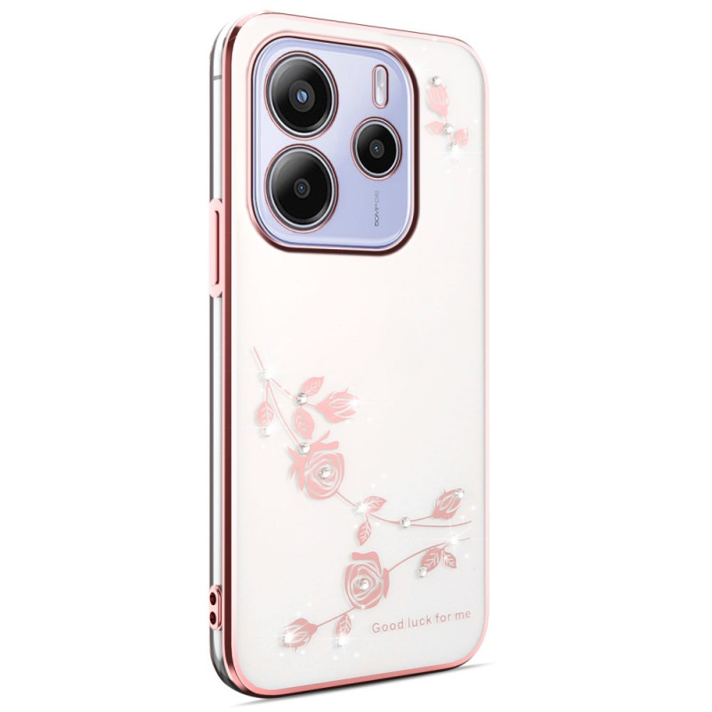 Coque Xiaomi Redmi Note 14 5G Fleurs et Strass KADEM