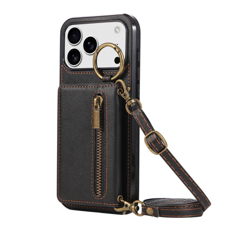 Coque iPhone 18 Pro Max / 17 Pro Max Portefeuille et Bandoulière