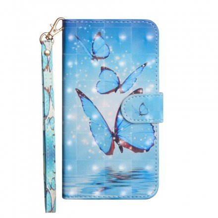 Housse Samsung Galaxy J4 Plus Papillons Bleus Volants
