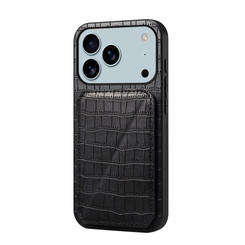 Coque iPhone 17 Pro Max Porte-Cartes Effet Crocodile