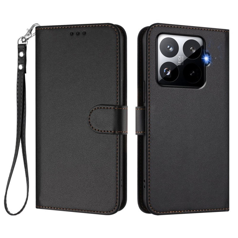 Housse Xiaomi 15T Pro Effet Cuir à Lanière