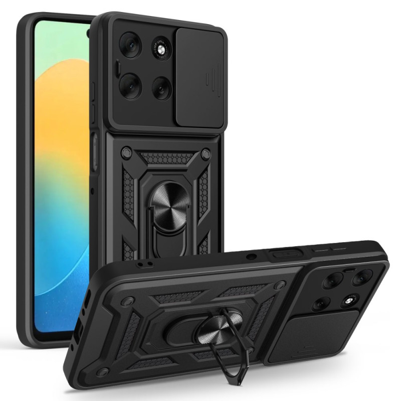 Coque Moto G56 5G Couvercle Coulissant pour Caméra et Support
