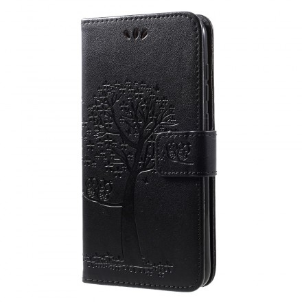Housse Huawei Y7 2019 Arbre et Hiboux à Lanière Housse Huawei Y7 2019 Arbre et Hiboux à Lanière