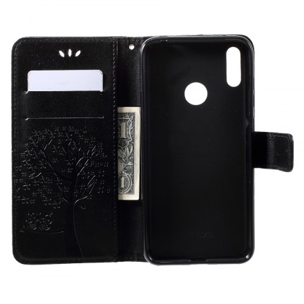 Housse Huawei Y7 2019 Arbre et Hiboux à Lanière Housse Huawei Y7 2019 Arbre et Hiboux à Lanière