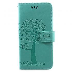 Housse Huawei Y7 2019 Arbre et Hiboux à Lanière