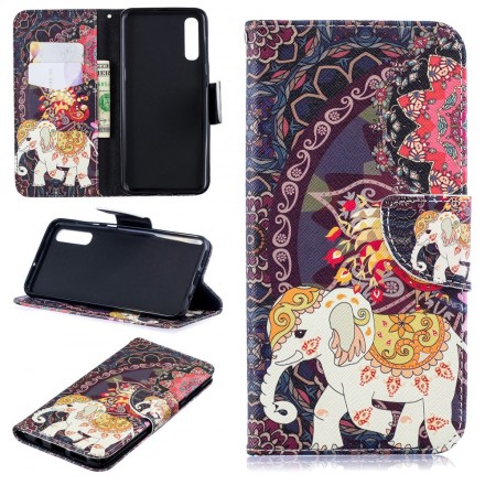 Housse Samsung Galaxy A50 Mandala Éléphants Ethniques Housse Samsung Galaxy A50 Mandala Éléphants Ethniques