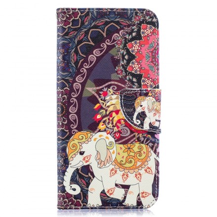 Housse Samsung Galaxy A50 Mandala Éléphants Ethniques