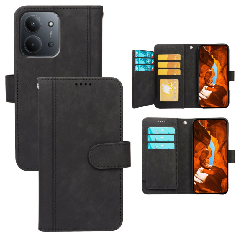 Étui Portefeuille En Cuir PU Pour Xiaomi Redmi 15 4G/5G - Avec Rangement Cartes Et Fermeture Magnétique