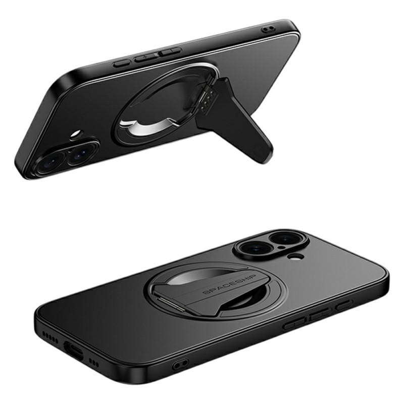 Coque iPhone 17 MagSafe avec Support Intégré Effet Métal