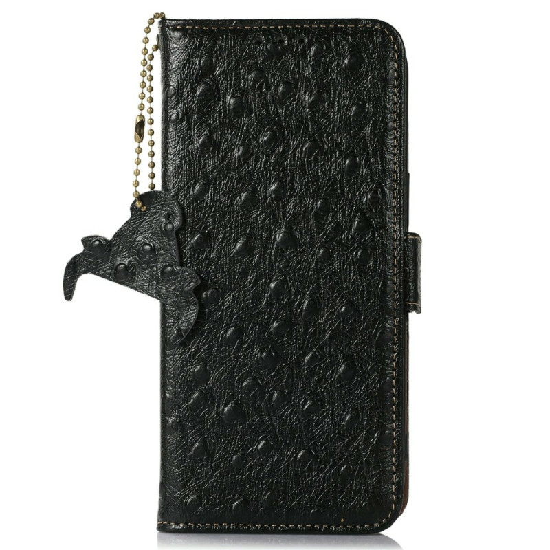 Housse iPhone 17 Pro Cuir Texture Autruche