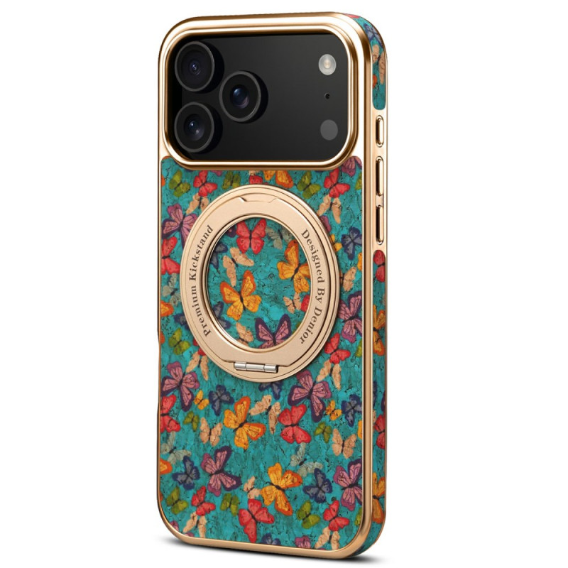 Coque iPhone 17 Pro Compatible MagSafe avec Béquille Florale