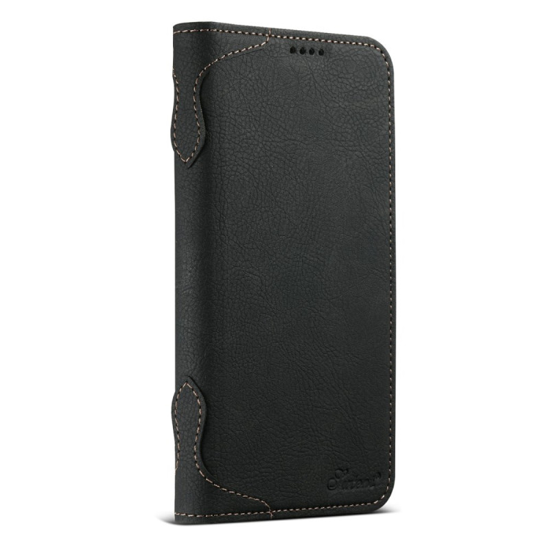 Flip Cover iPhone 17 Pro Compatible MagSafe Texture Litchi