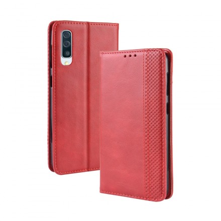 Flip Cover Samsung Galaxy A50 Effet Cuir Vintage Stylisé Flip Cover Samsung Galaxy A50 Effet Cuir Vintage Stylisé