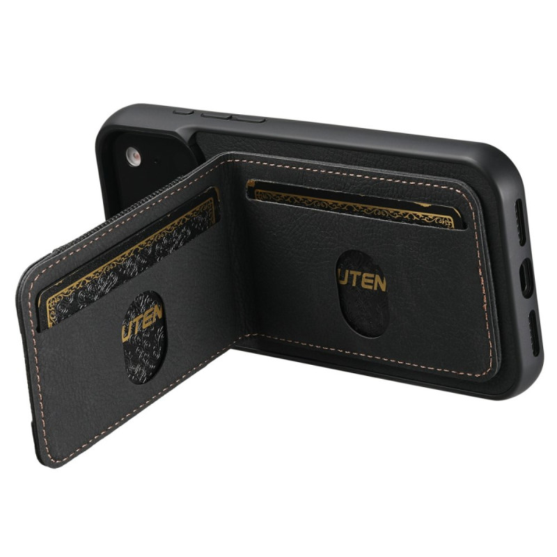 Coque iPhone 17 Pro Max Porte-Cartes et Support Look Rétro