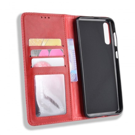 Flip Cover Samsung Galaxy A50 Effet Cuir Vintage Stylisé Flip Cover Samsung Galaxy A50 Effet Cuir Vintage Stylisé