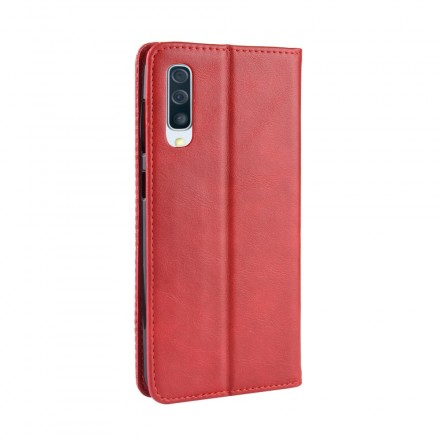 Flip Cover Samsung Galaxy A50 Effet Cuir Vintage Stylisé Flip Cover Samsung Galaxy A50 Effet Cuir Vintage Stylisé