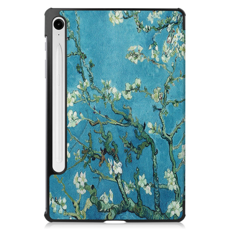 Smart Case Samsung Galaxy Tab S10 Lite Renforcée Porte-Stylet Branches Fleuries